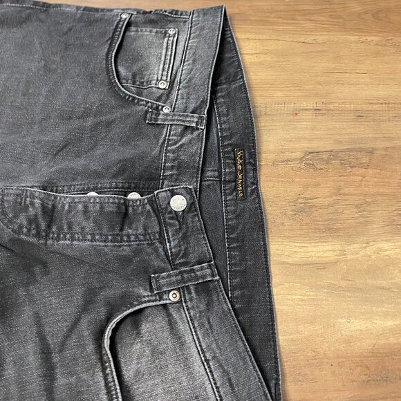 Nudie Grim Tim 36 by 32 Taken up to a 30 Length Concrete Black - Picture 2 of 4